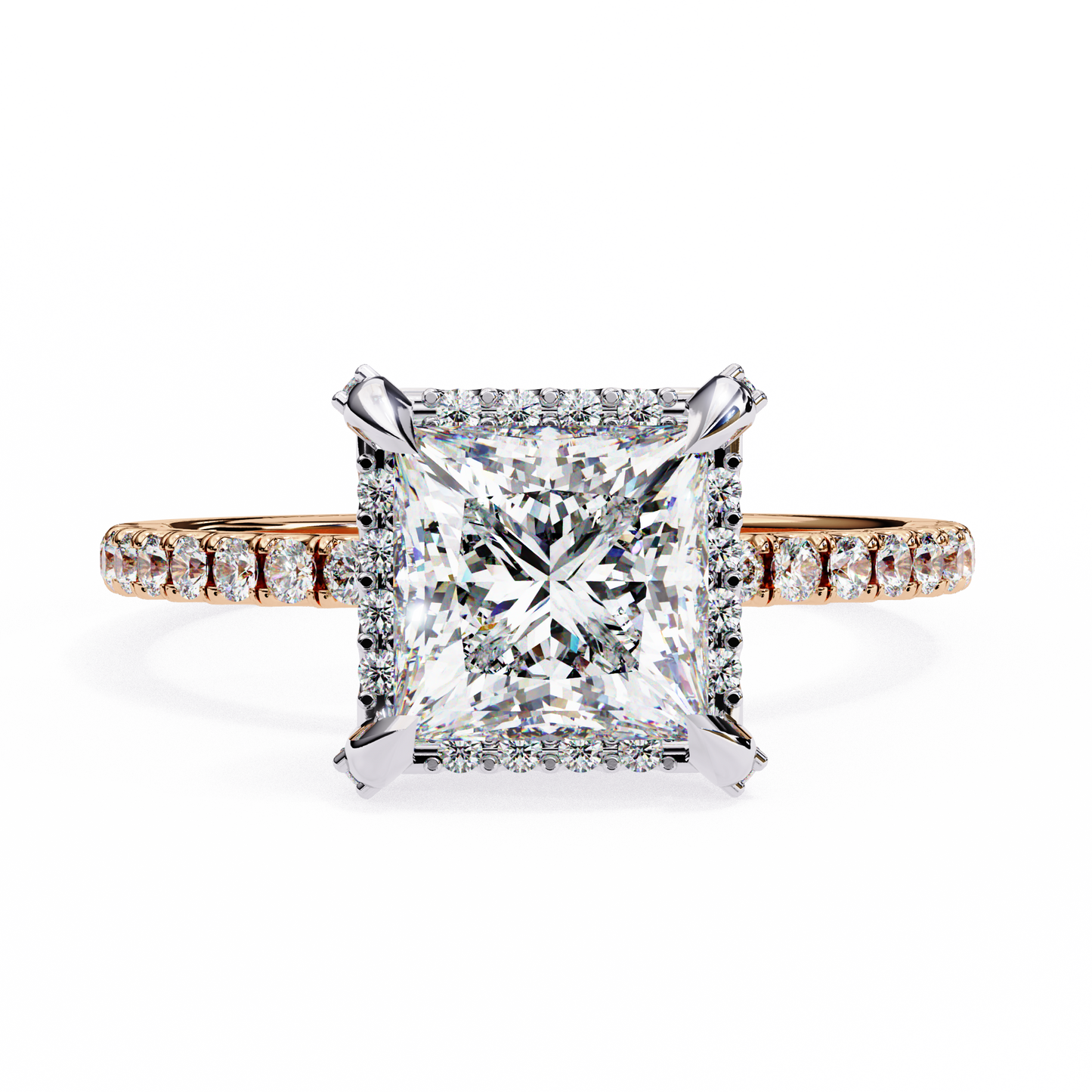 LGD Solitaire Ring Princess Stone (2.4ct) In 14K Gold
