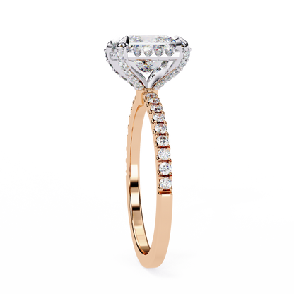 LGD Solitaire Ring Princess Stone (2.4ct) In 14K Gold