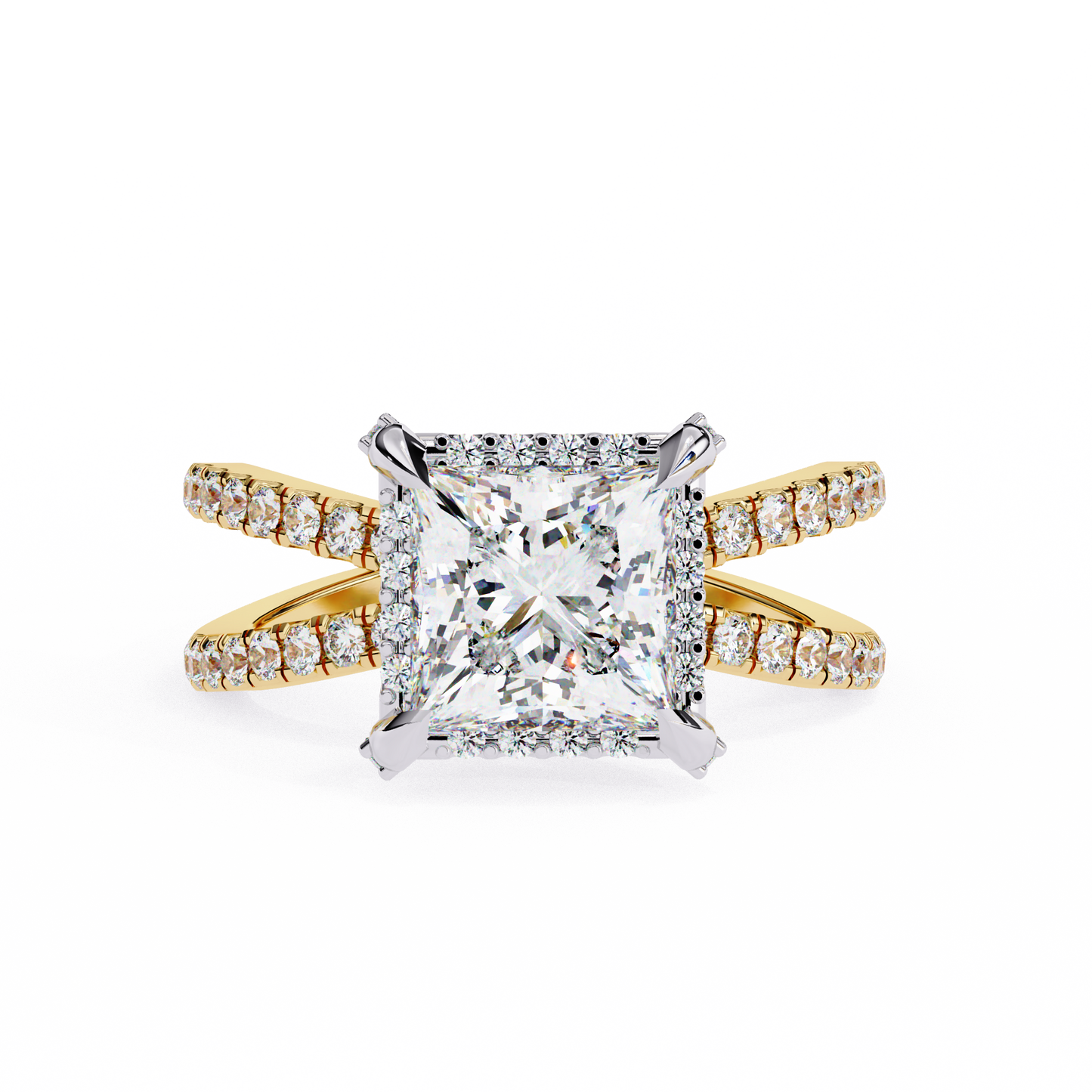 LGD Solitaire Ring Princess Stone (2.22ct) In 14K Gold