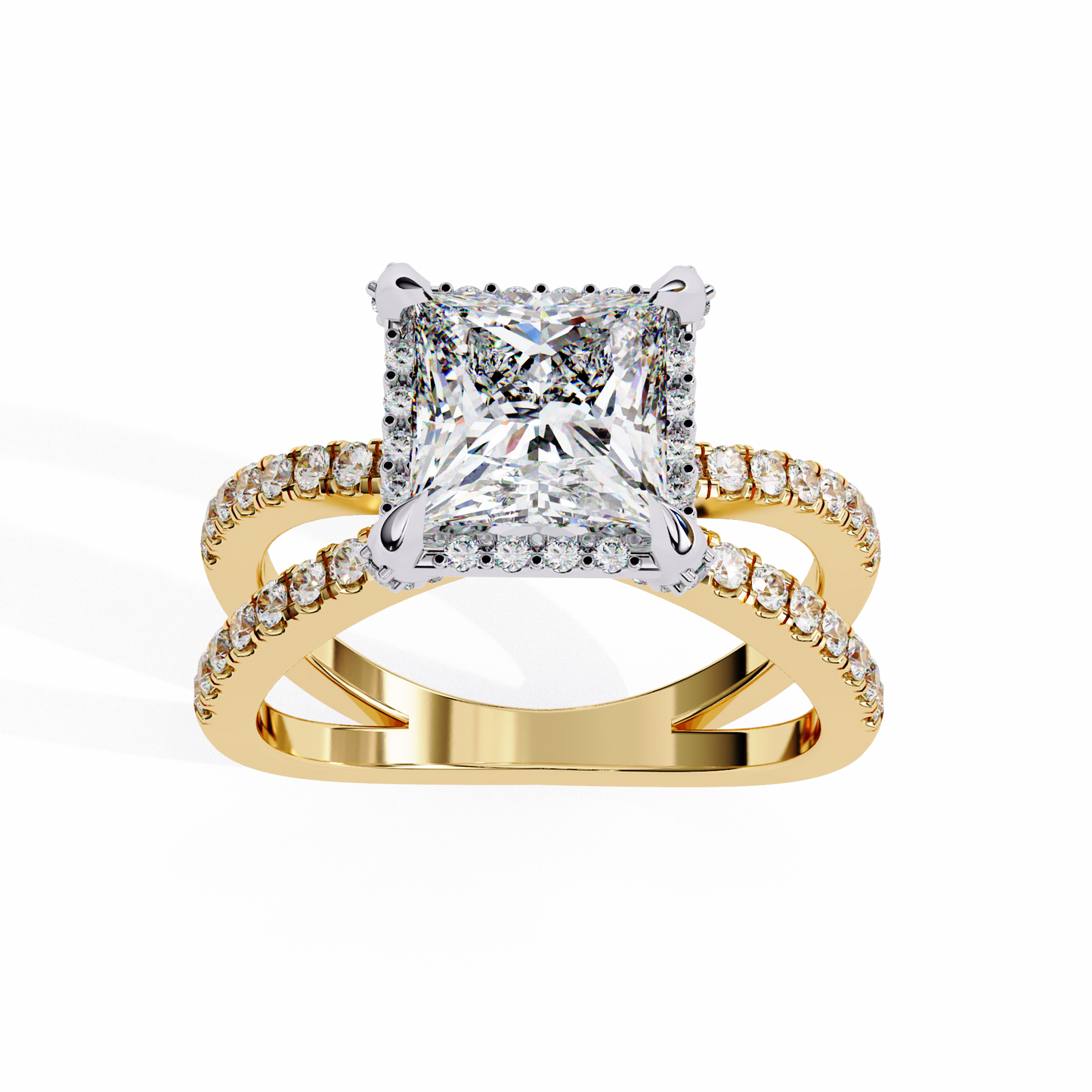 LGD Solitaire Ring Princess Stone (2.22ct) In 14K Gold