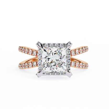 LGD Solitaire Ring Princess Stone (2.22ct) In 14K Gold