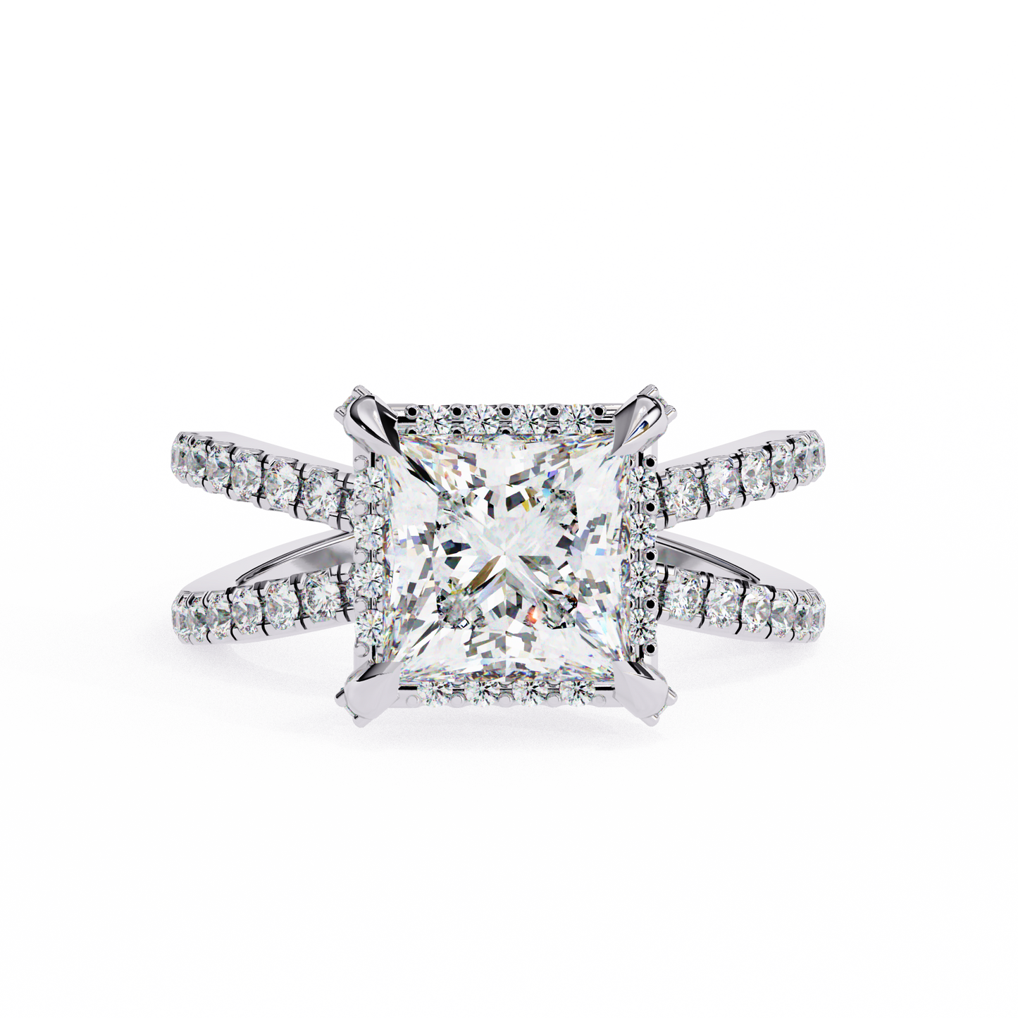 LGD Solitaire Ring Princess Stone (2.22ct) In 14K Gold