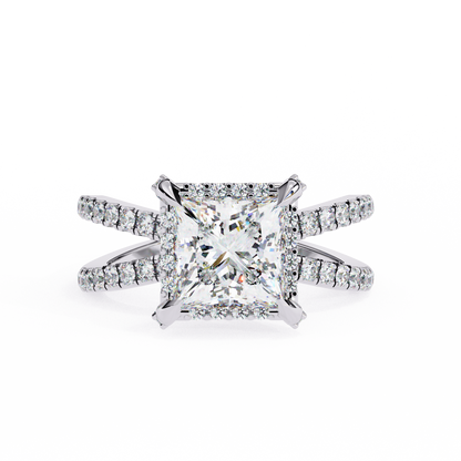 LGD Solitaire Ring Princess Stone (2.22ct) In 14K Gold