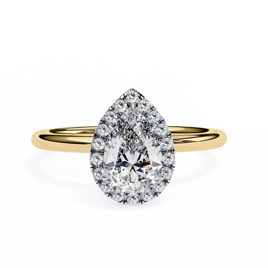 LGD Solitaire Ring Pear Stone (1.38ct) In 14K Gold     #LGD-PE-CD119