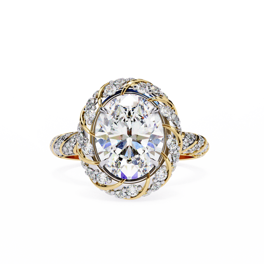 LGD Solitaire Ring Oval Stone (3.244ct) In 14K Gold  #LGD-OV-CD197