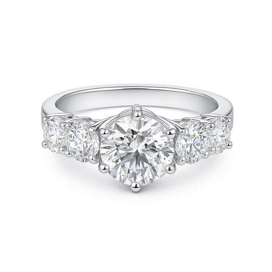 Lab Grown Round Brilliant Ring In 14K GOLD