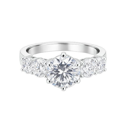 Lab Grown Round Brilliant Ring In 14K GOLD