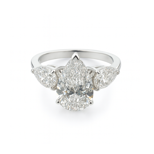 IGI Certified LGD Solitaire Pear Ring In 14K GOLD