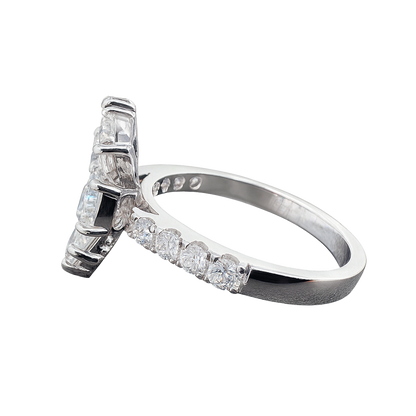 Flower Style Pear Lab Grown Diamond Ring In 14K GOLD