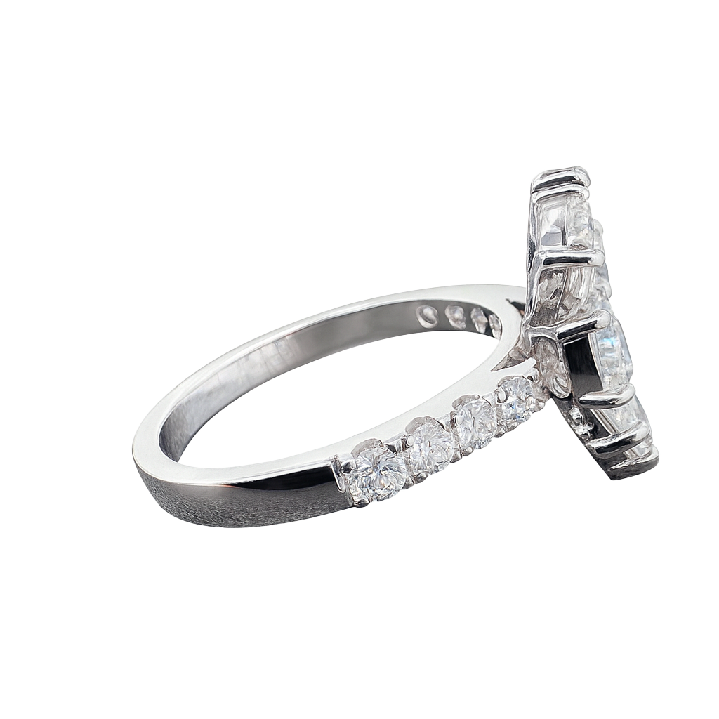 Flower Style Pear Lab Grown Diamond Ring In 14K GOLD