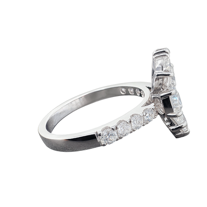 Flower Style Pear Lab Grown Diamond Ring In 14K GOLD