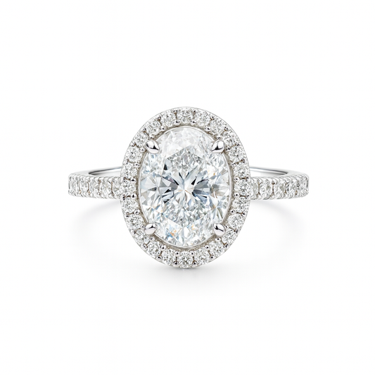 Lab Grown Oval Diamond RING IN 14K GOLD