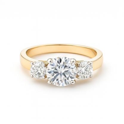 Classic 3 Stone Lab Grown Diamond Anniversary Ring In 14k Gold
