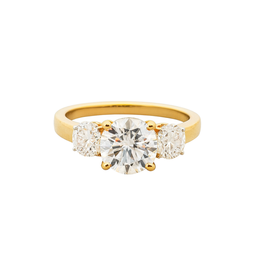 Classic 3 Stone Lab Grown Diamond Anniversary Ring In 14k Gold