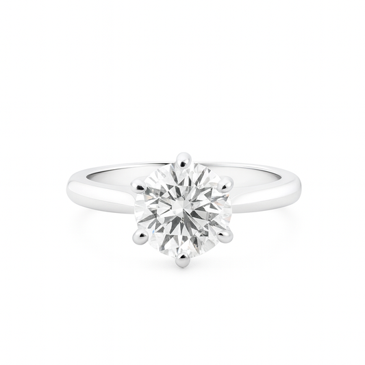 IGI Certified LGD Solitaire Round Briiliant Ring In 14K GOLD
