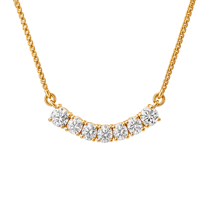 Classic 7 Round Lab Diamond Pendant  Necklace