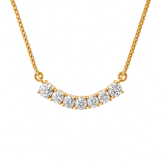 Classic 7 Round Lab Diamond Pendant  Necklace