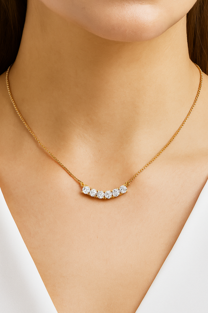 Classic 7 Round Lab Diamond Pendant in Neck