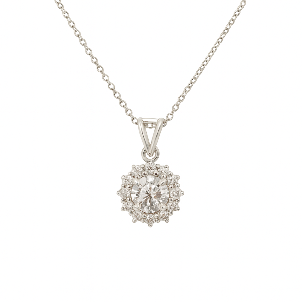Classic Round Cluster Lab Diamond Pendant