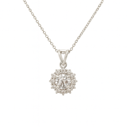 Classic Round Cluster Lab Diamond Pendant