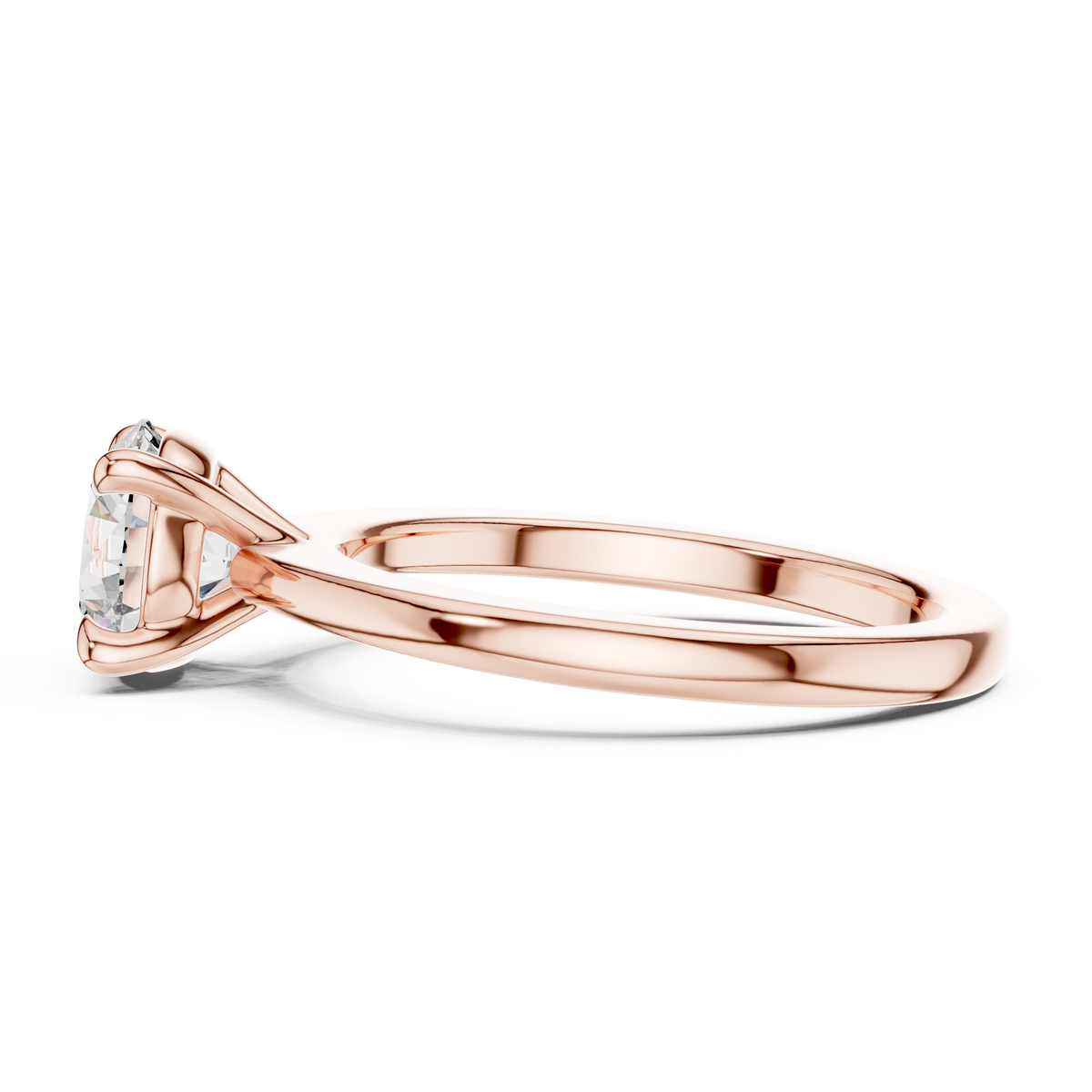Classic Round Brilliant Lab Grown Diamond Solitaire Ring, Rose Gold