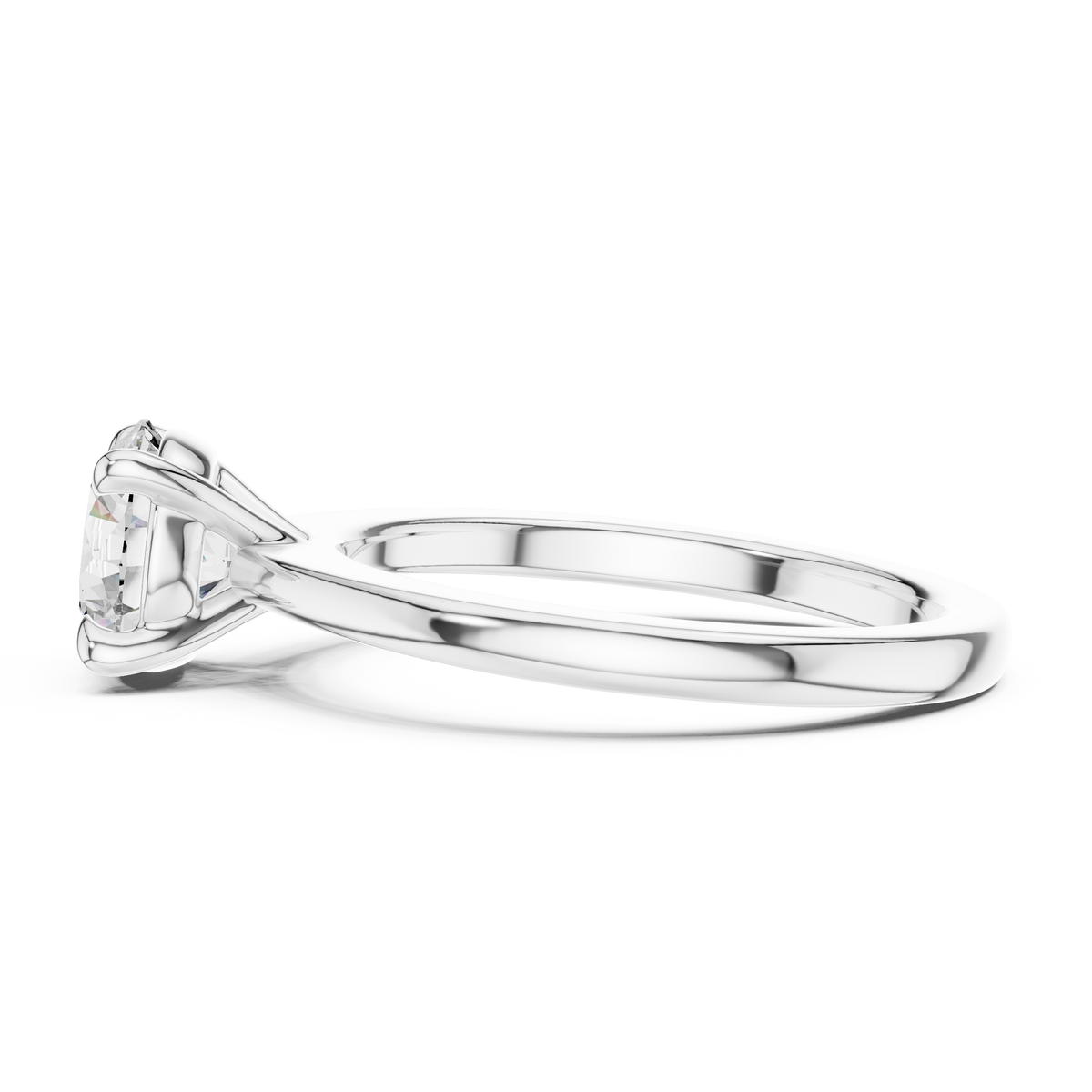 Classic Round Brilliant Lab Grown Diamond Solitaire Ring, White Gold