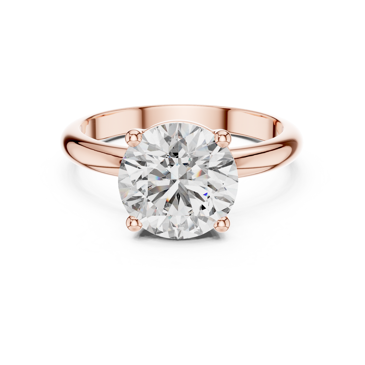 Round Lab Grown Diamond Daily Wear Solitaire Ring, Rose Gold