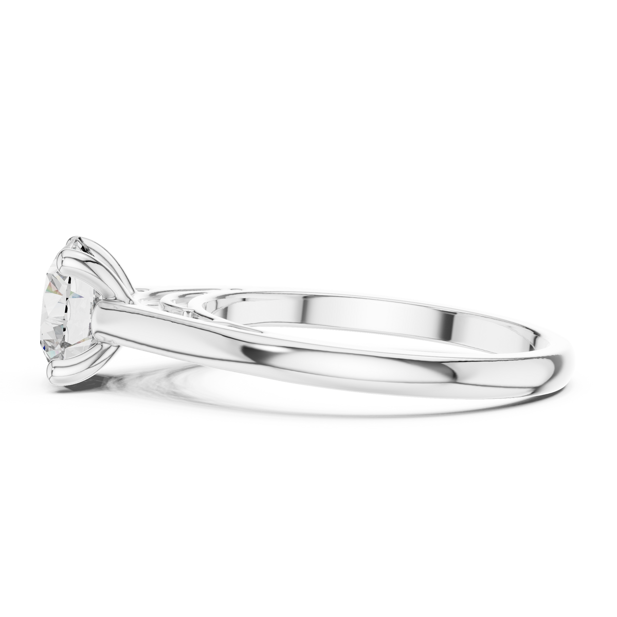 Round Solitaire Lab Grown Diamond Proposal Ring, White Gold