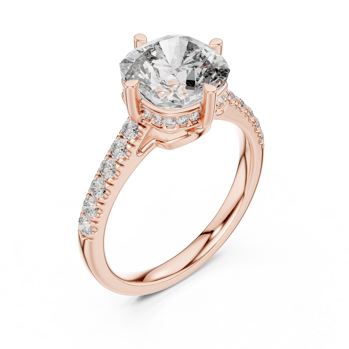Cushion Cut Lab-Grown Diamond Proposal Ring, Rose Gold
