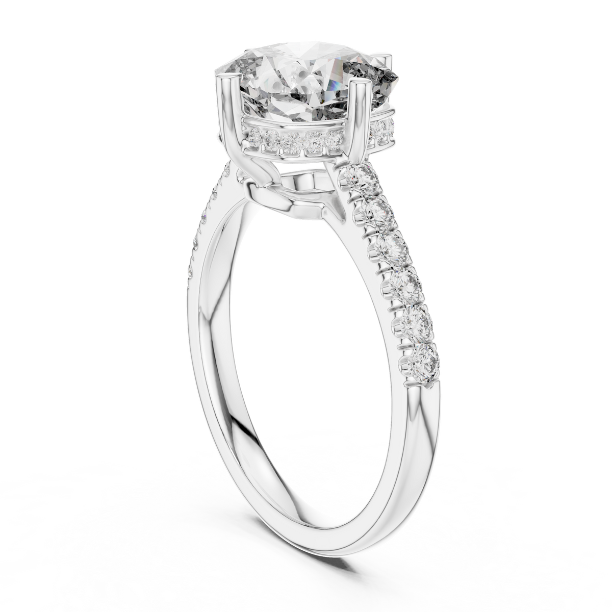 Cushion Cut Lab-Grown Diamond Proposal Ring, White Gold