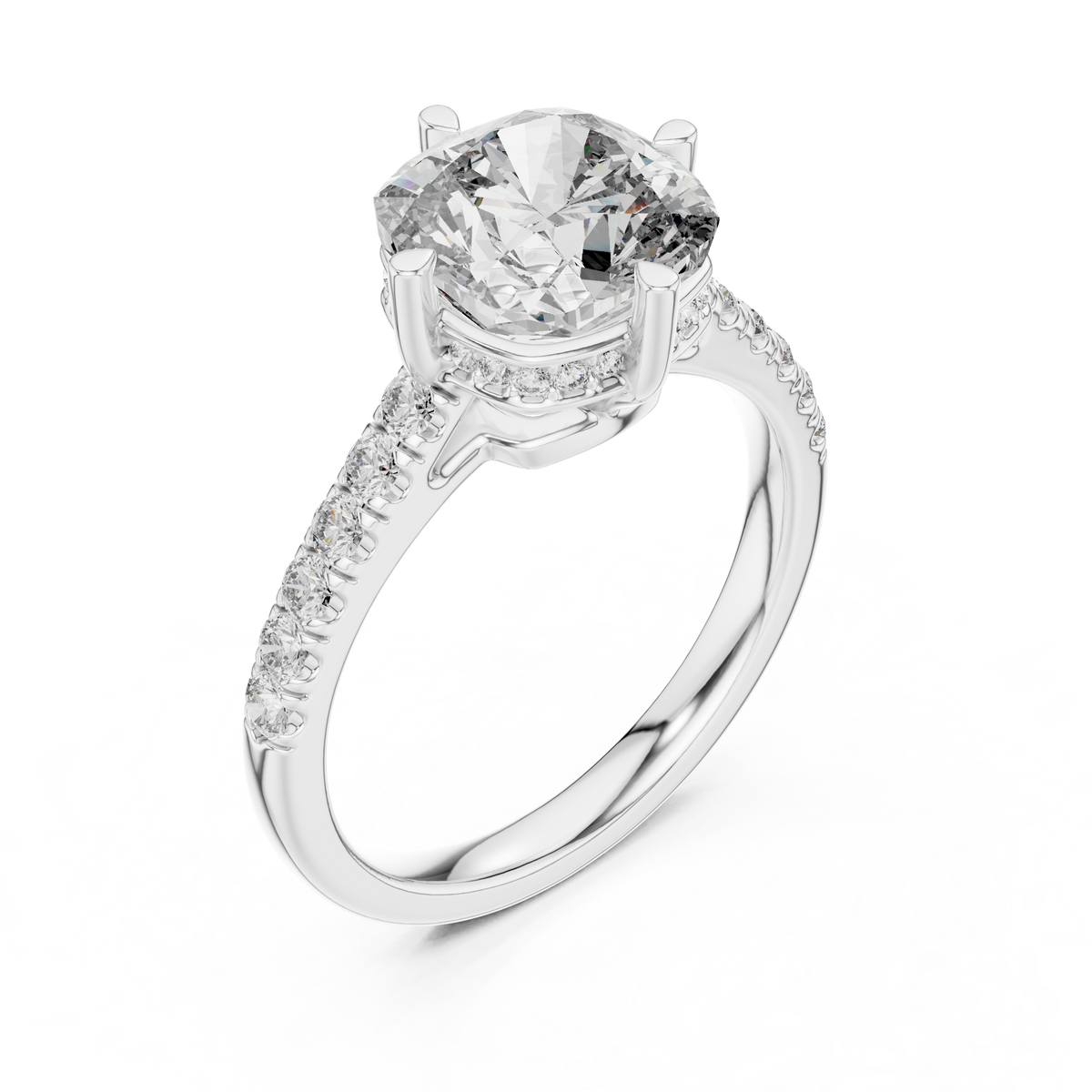 Cushion Cut Lab-Grown Diamond Proposal Ring, White Gold