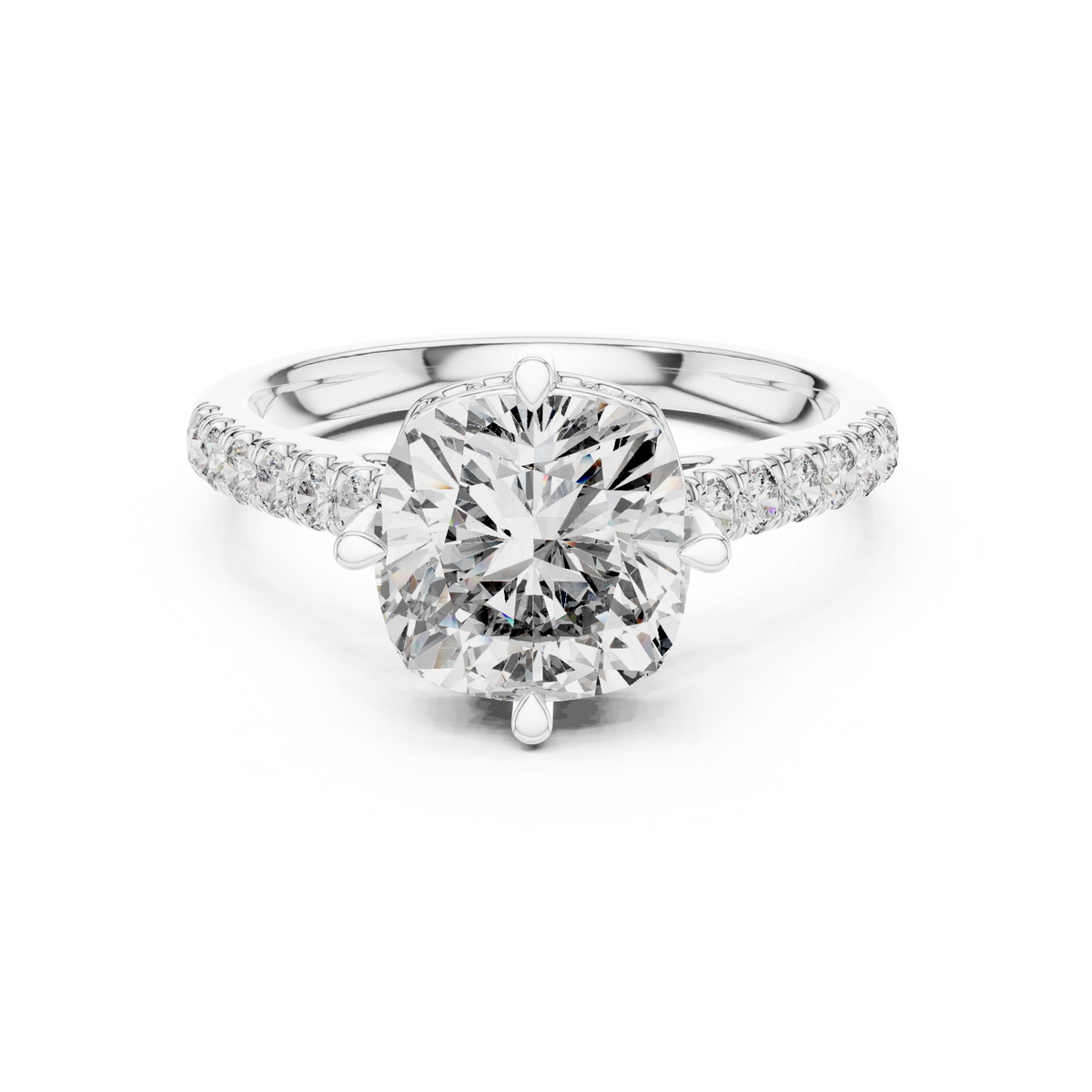 Cushion Cut Lab-Grown Diamond Proposal Ring, White Gold