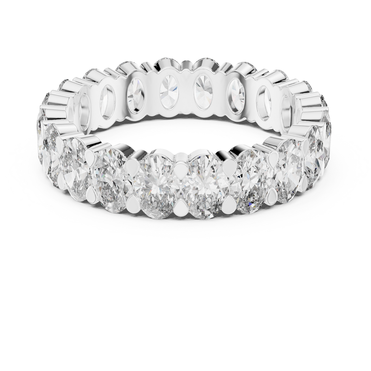 4.00 CT Oval Lab Grown Diamond Eternity Band, White Gold