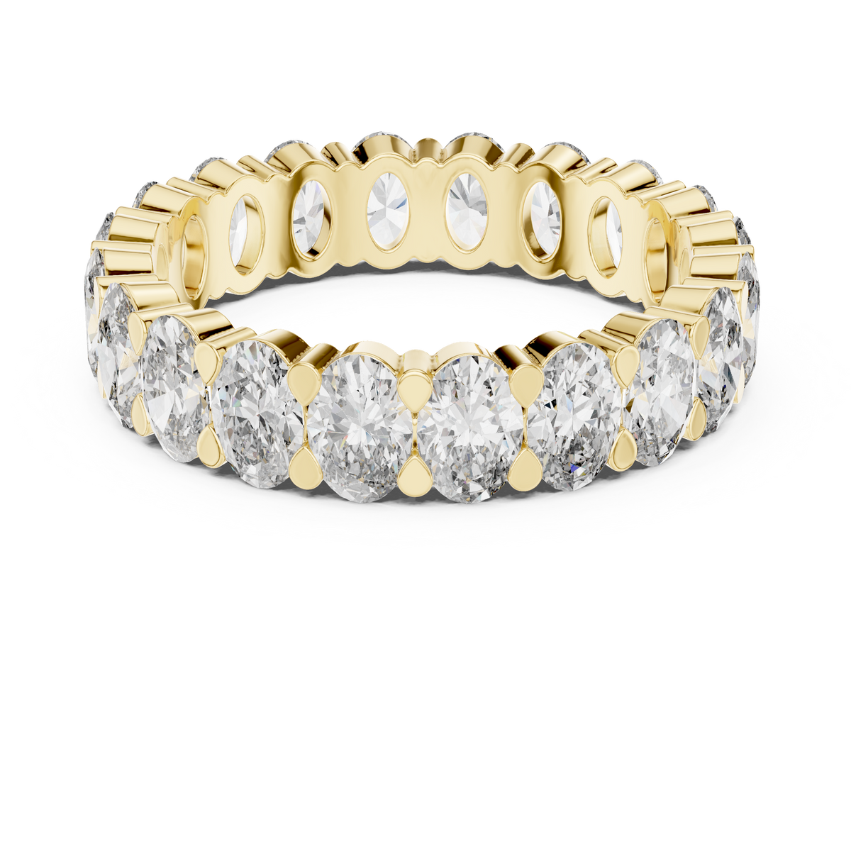 4.00 CT Oval Lab Grown Diamond Eternity Band, Yellow Gold