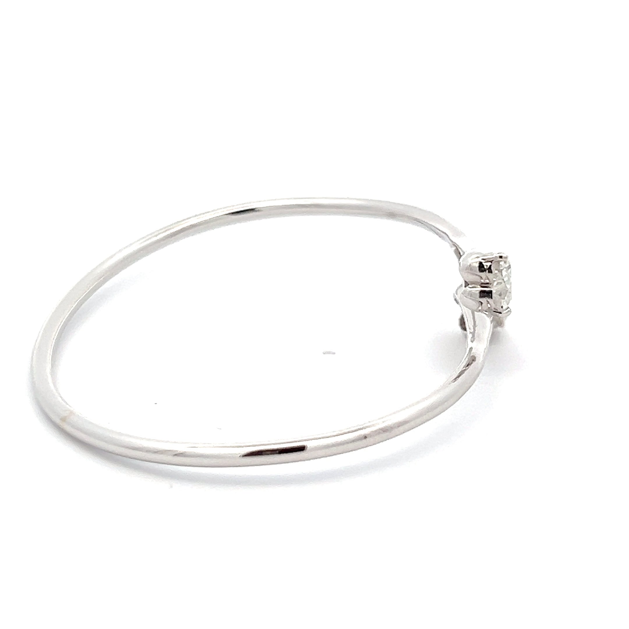 Dainty Charming Bracelet is 2.00c in Heart Shape Solitaire 14k White Gold With Lab Grown Moissanite
