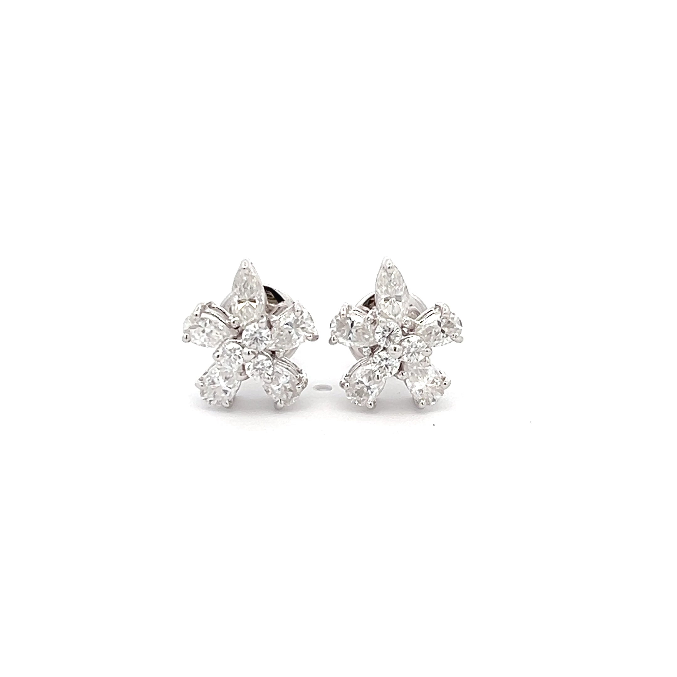 Exquisite Ear Stud 2.86ct In 14k Gold With Lab Grown Moissanite