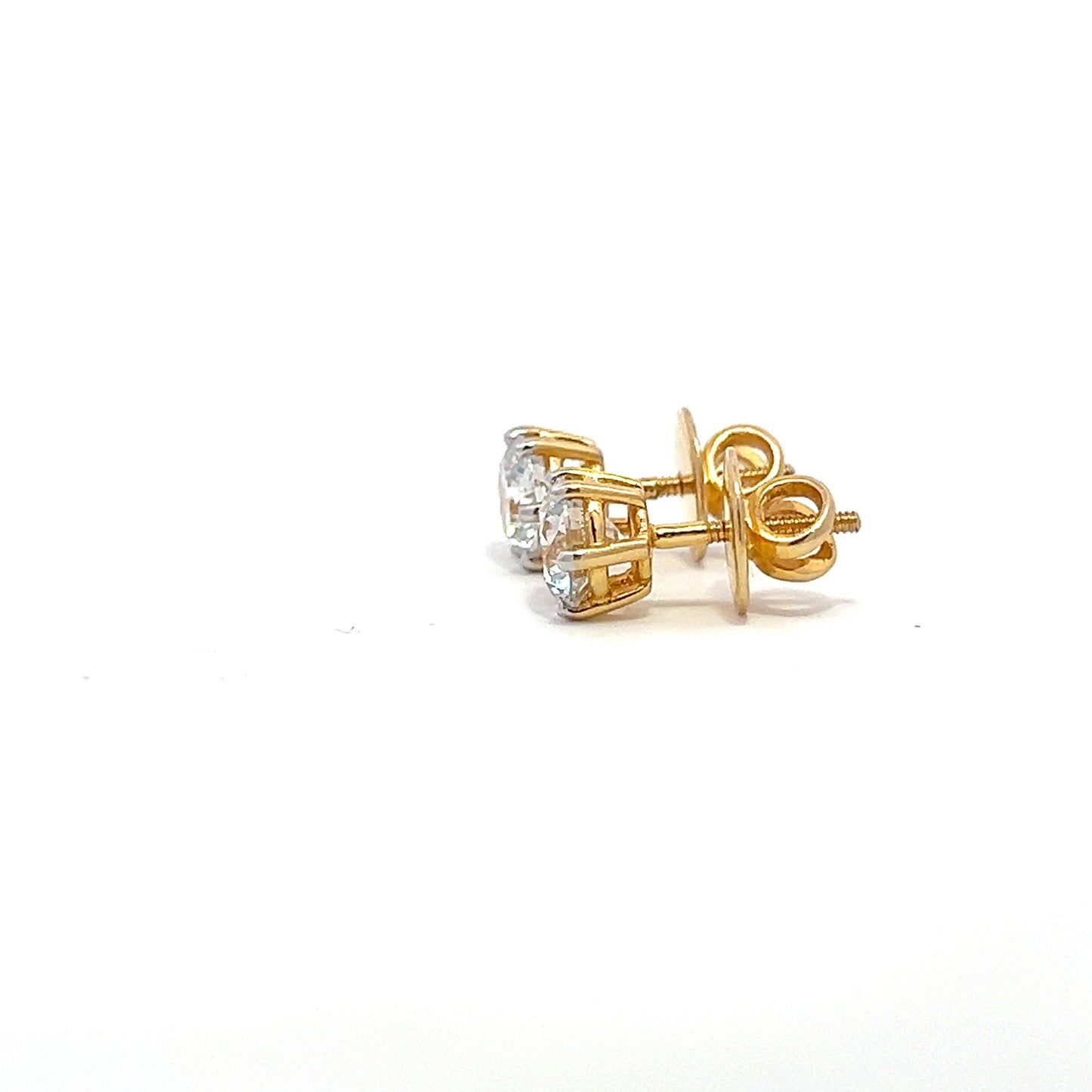 Pendientes con diamantes cultivados en laboratorio First love Pendientes con diamantes redondos brillantes de 2,32 ct en oro de 14 k con diamantes cultivados en laboratorio Diamos