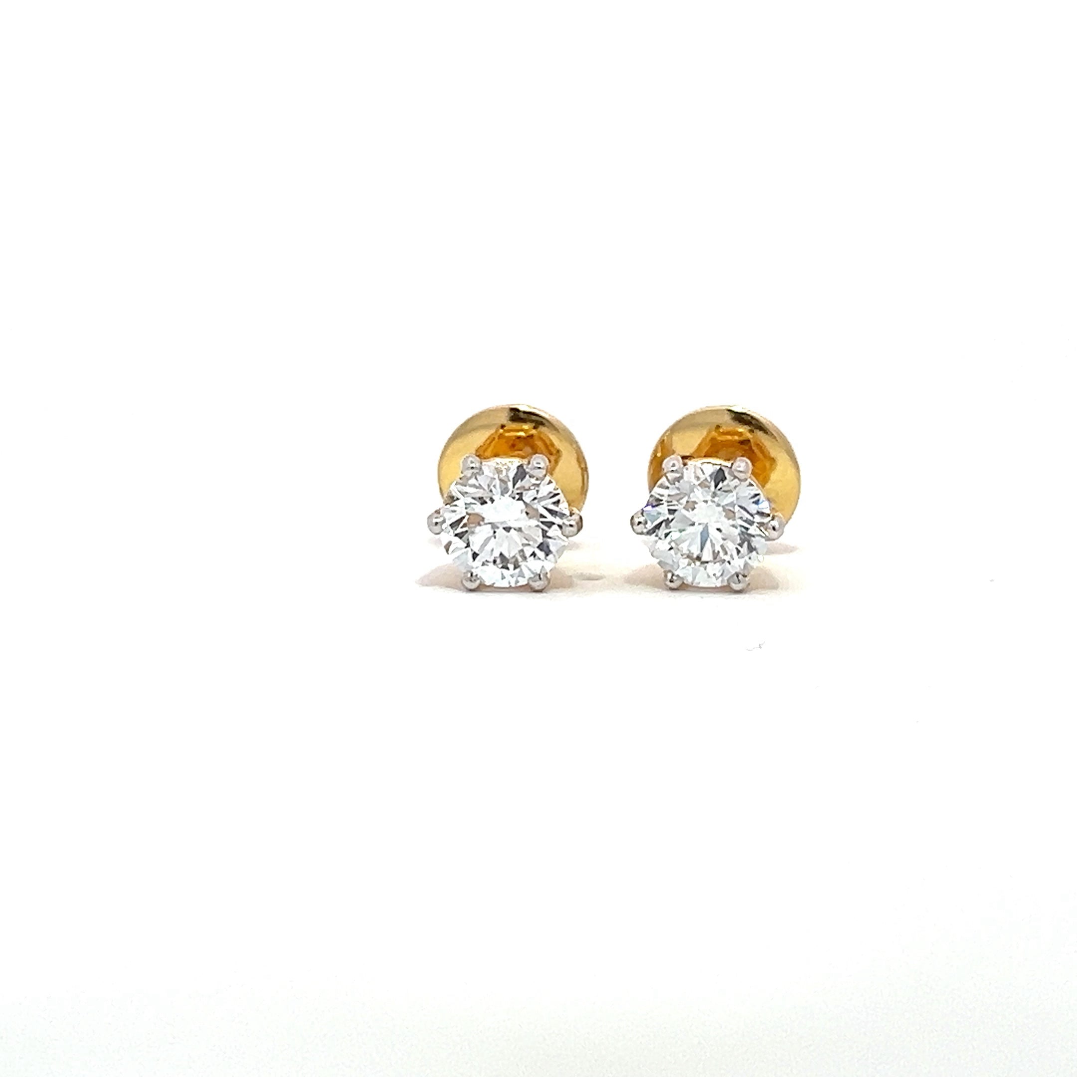 First love Lab grown Diamond Ear Stud 2.32ct Round Brilliant Ear Stud in 14k Gold with Lab Grown Moissanite