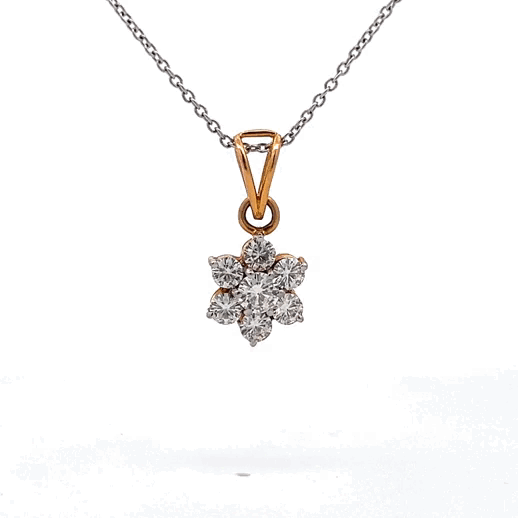 Exquisite Floral Pendant 1.31ct In Round Shape Solitaire 14k Gold With Lab Grown Moissanite