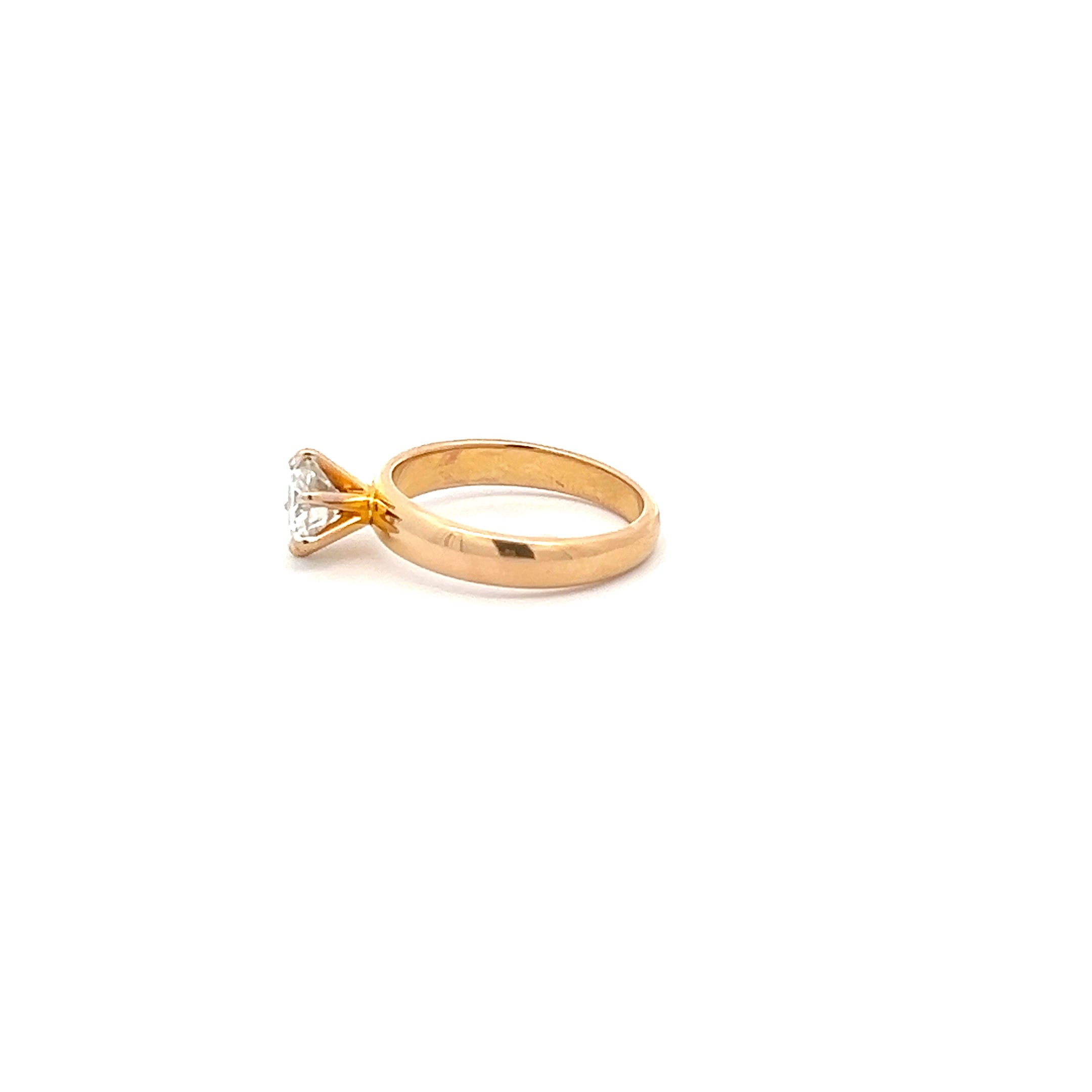 Dainty Charm is 1.00ct Round Shape 14k Gold With Lab Grown Moissanite
