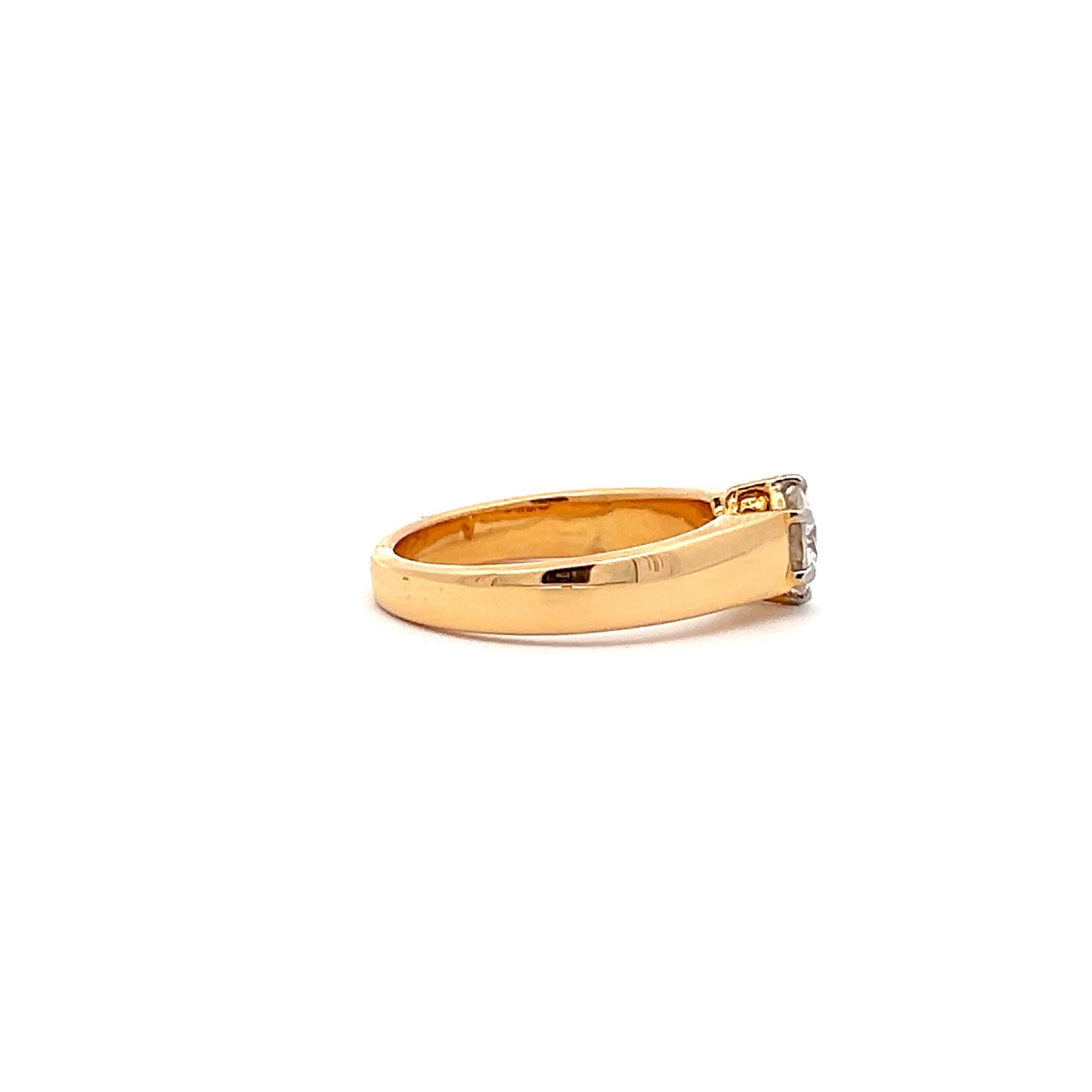 Anillo Bold Shine Gents de forma redonda de 0,80 ct en oro de 14 quilates con moissanita cultivada en laboratorio Diamos