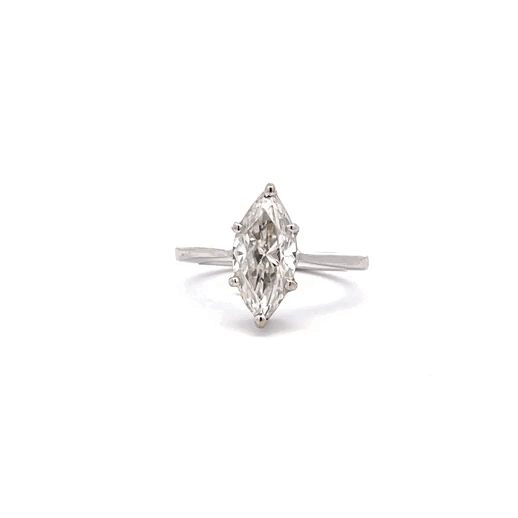 Geometric Glory 2.20ct Marquise Shape Ring In 14k Gold With Lab Grown Moissanite