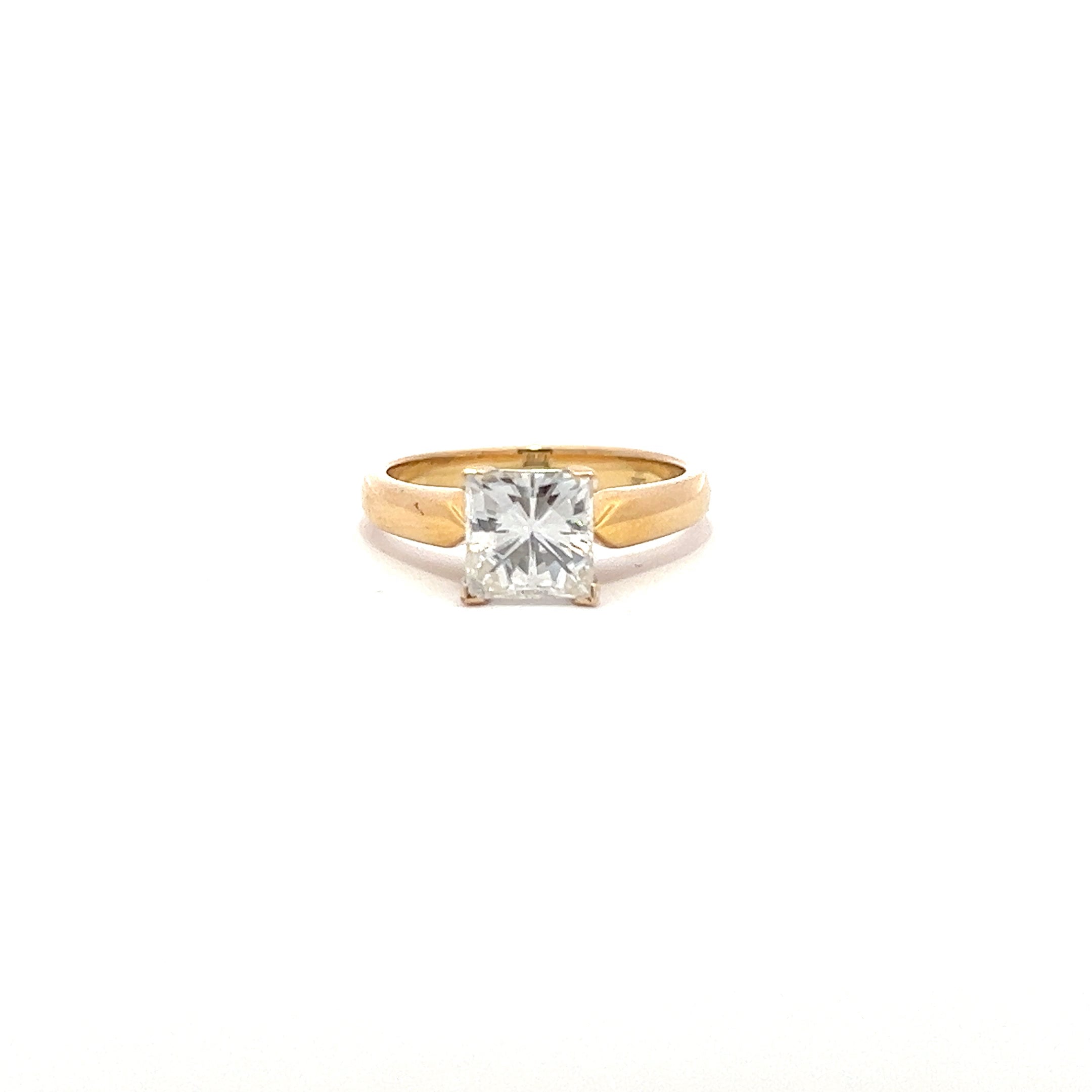 Contemporary is 1.70ct in Square Shape  Ring 14K Gold With Lab Grown Moissanite