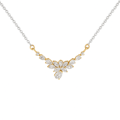 Delicate Pear & Marquise Lab Grown Diamond Pendant Necklace 