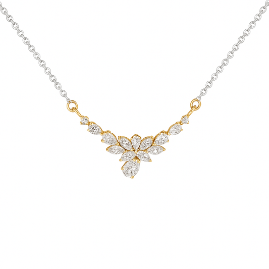 Delicate Pear & Marquise Lab Grown Diamond Pendant Necklace 