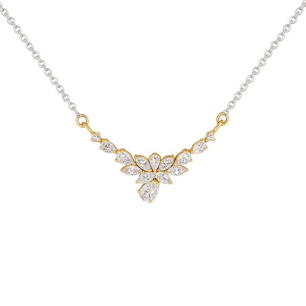 Delicate Pear & Marquise Lab Grown Diamond Pendant Necklace 