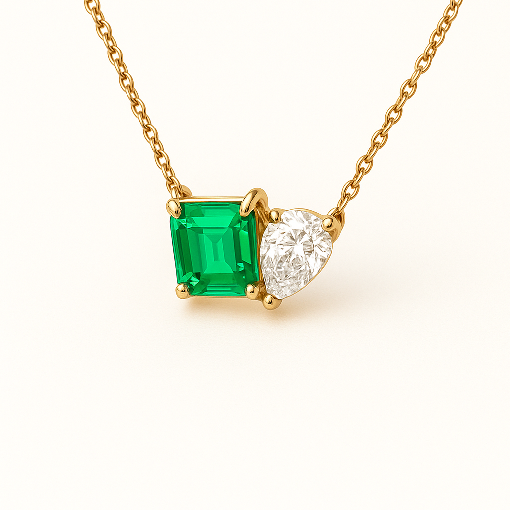 Diamond Duo Pendant in 14K Gold