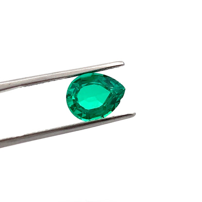 2.99 Carats Pear Lab Grown Green Emerald