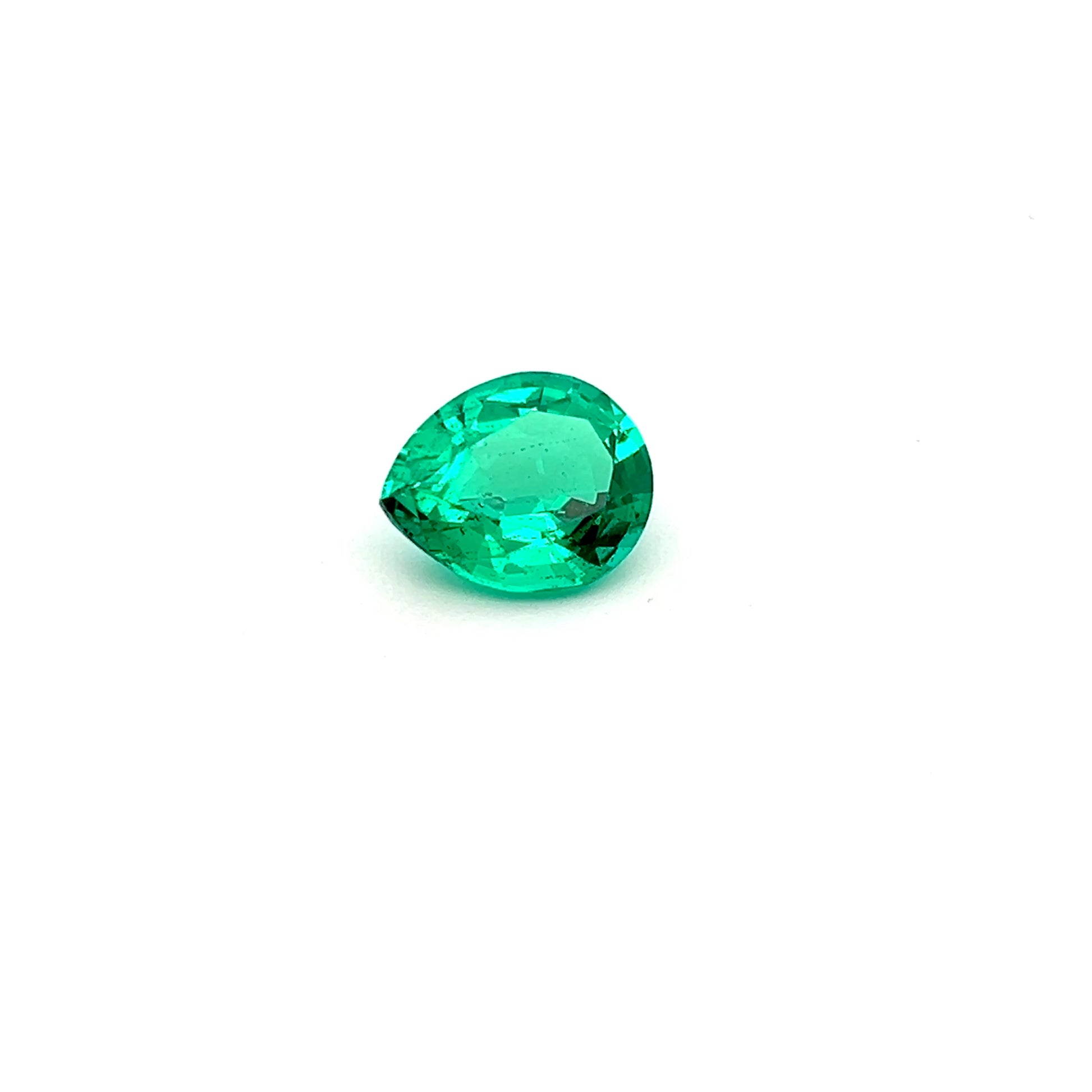 3.98 Carats Pear Lab Grown Green Emerald