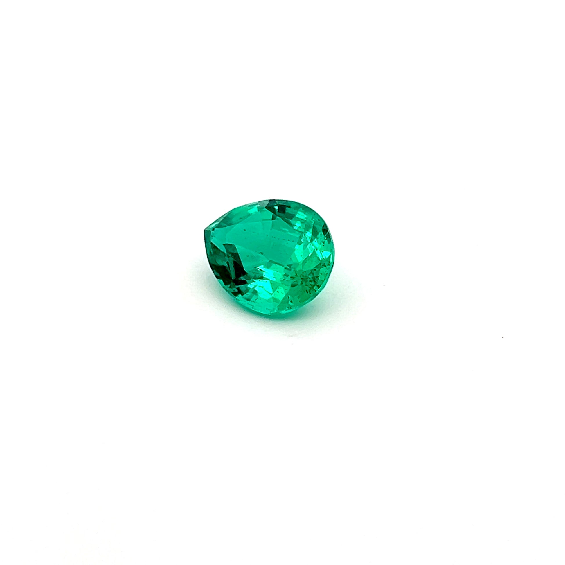 3.98 Carats Pear Lab Grown Green Emerald